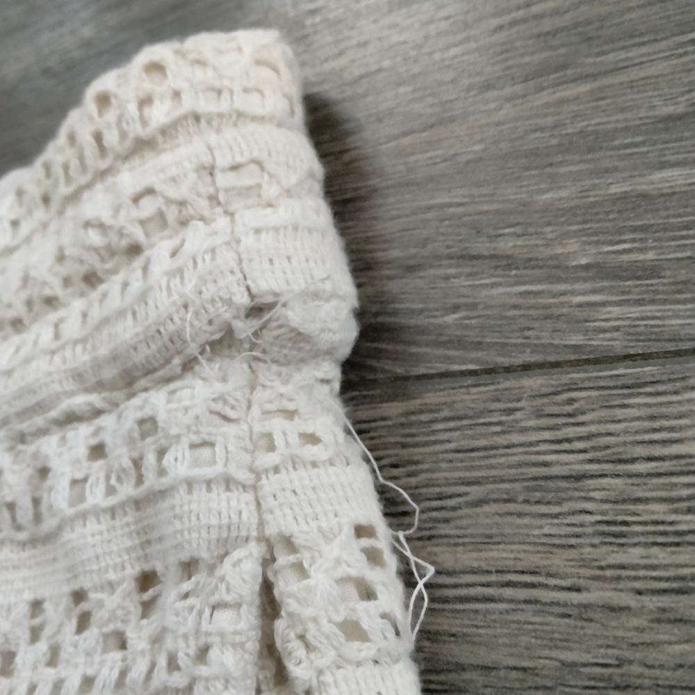 Zara Ivory White Lace Crochet Shorts W/ Pockets Size XS Elastic Waist Lined - Picture 8 of 15